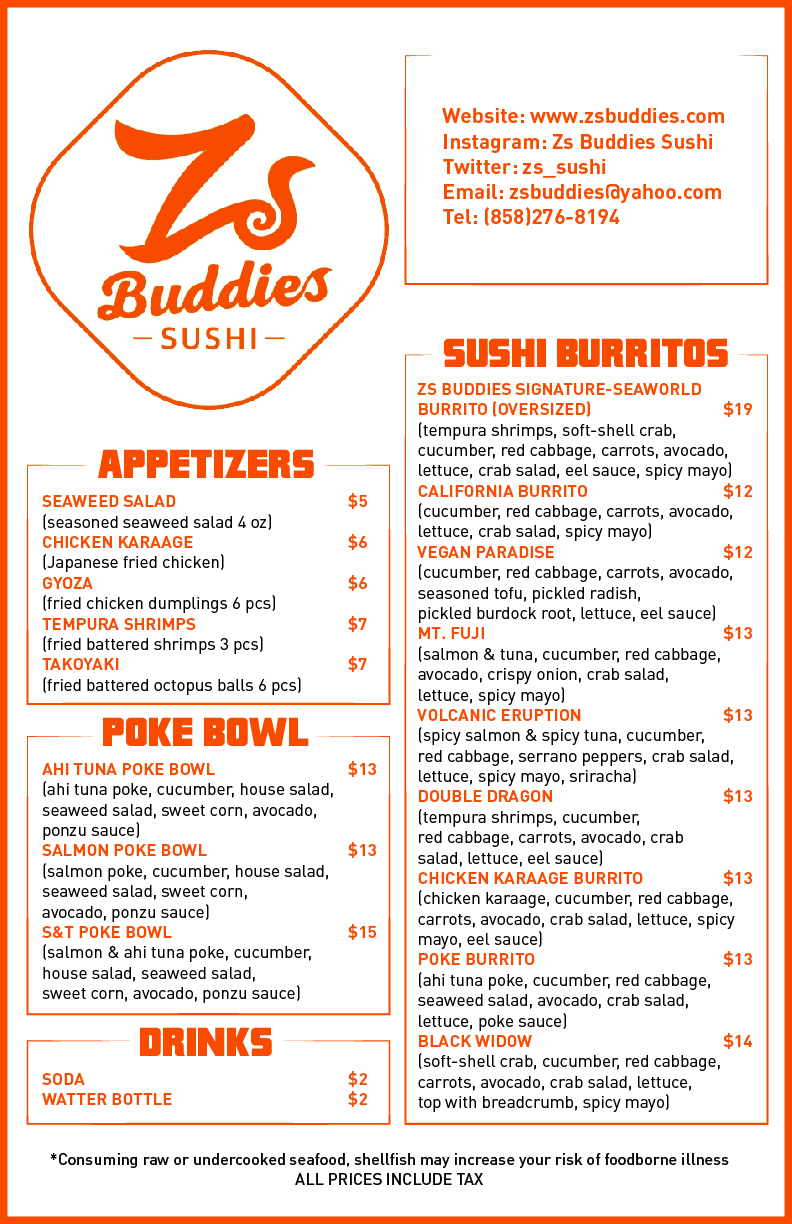 Zs Buddies Sushi Catering San Diego - Food Truck Connector